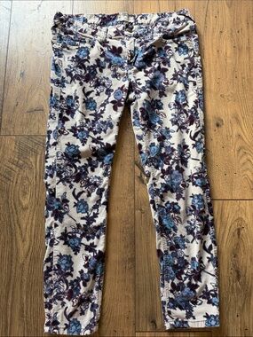 Free People Floral Print Corduroy Skinny Pants - Size 29